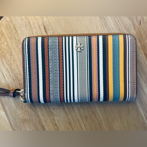 Tory Burch NWOT Multicolor Striped Wallet - Picture 1 of 7